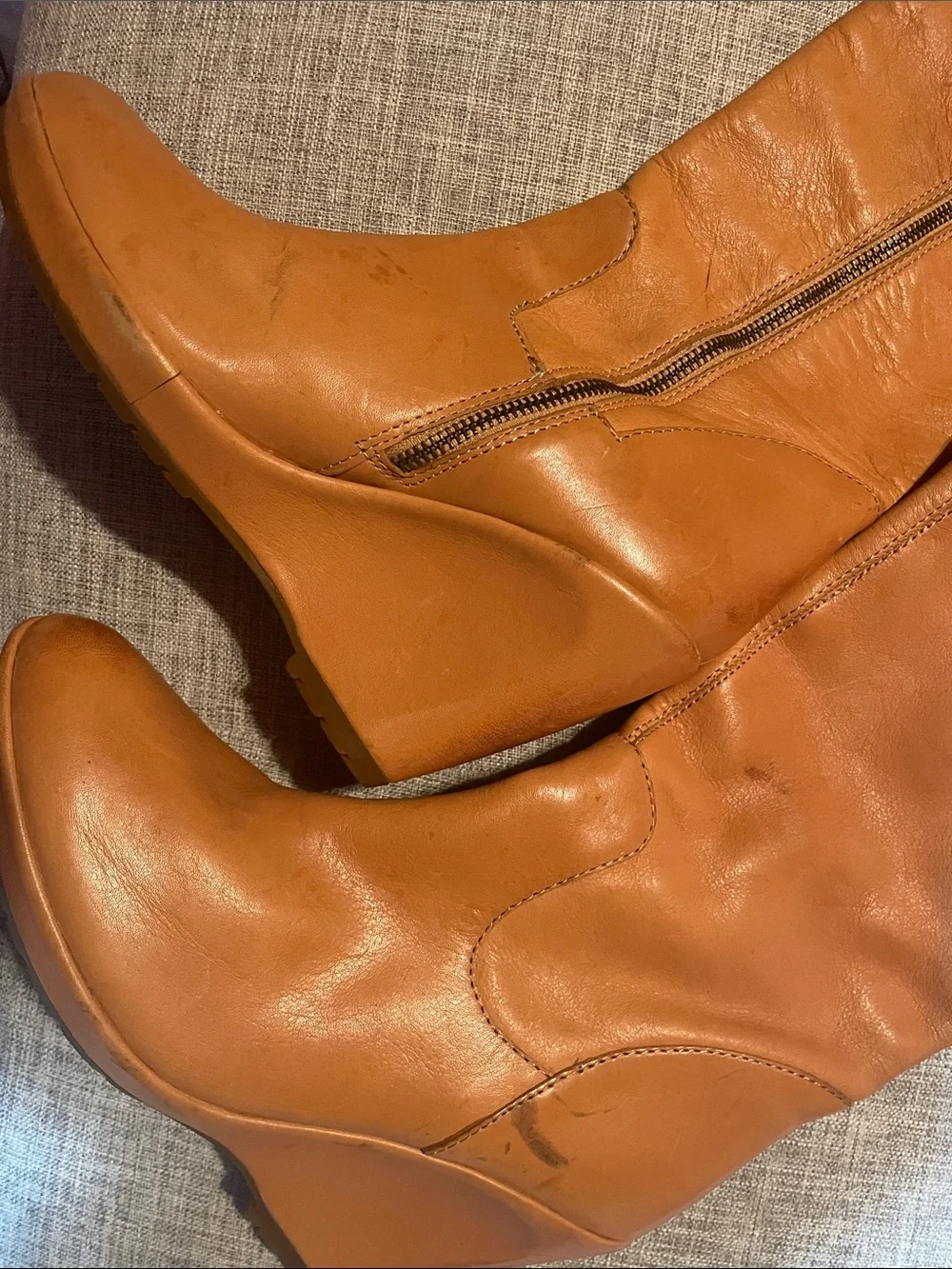 Kork Ease Adrianne Tan Leather OTK Boots 8.5